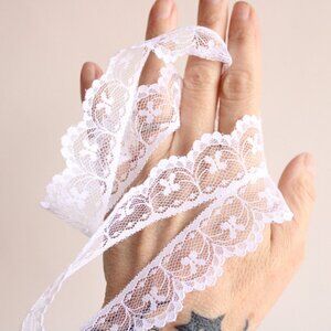 Vintage White Lace Trim, 3 Yards, 1.25" wide, Nylon, Sewing Supply